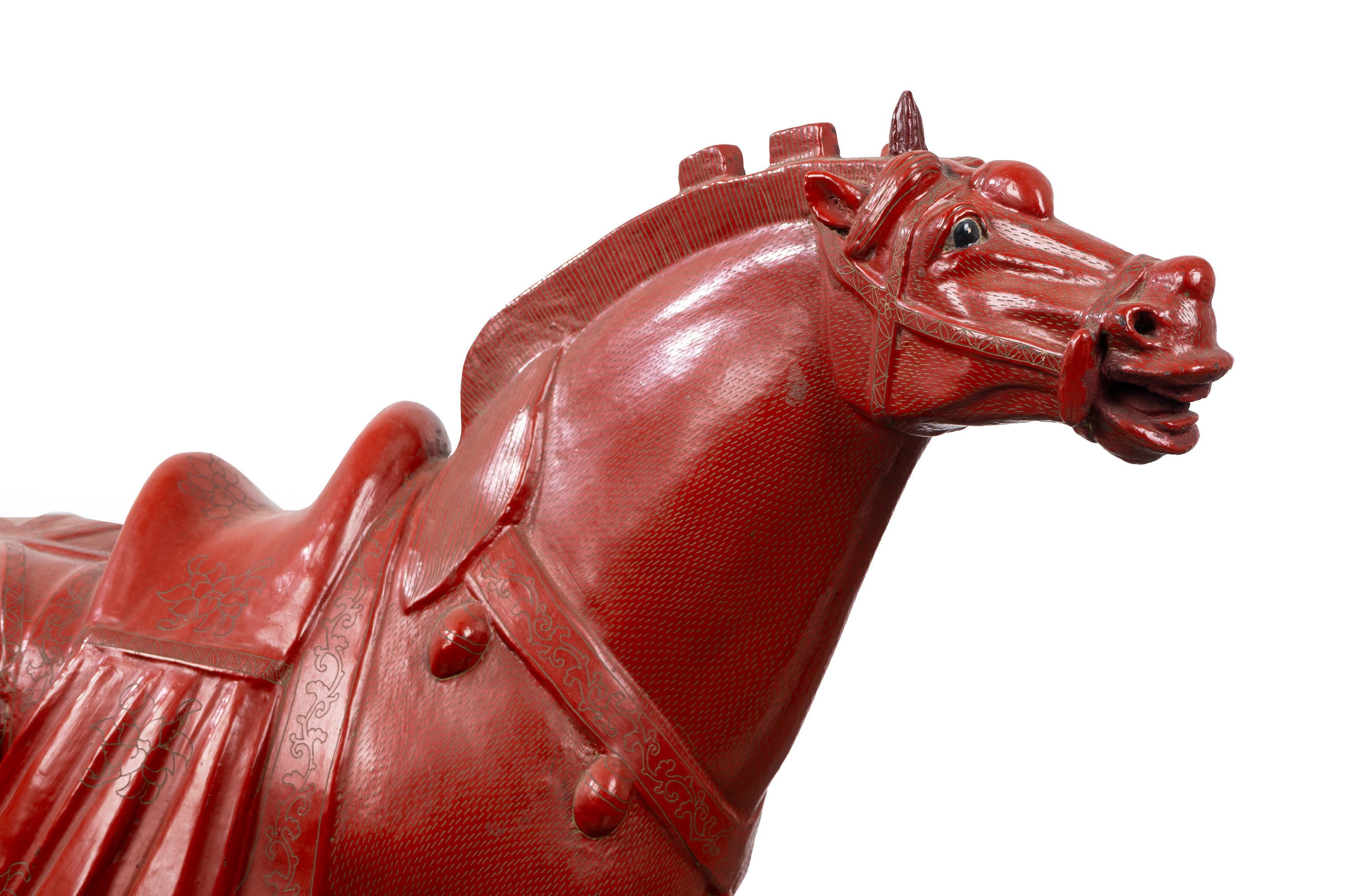 Cavallo in Lacca Rossa, Cina Secolo XX