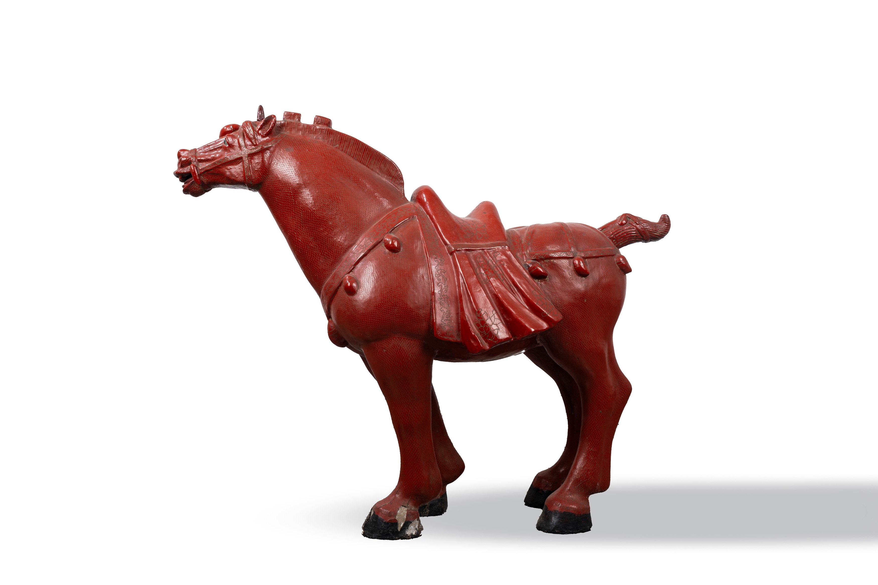 Cavallo in Lacca Rossa, Cina Secolo XX