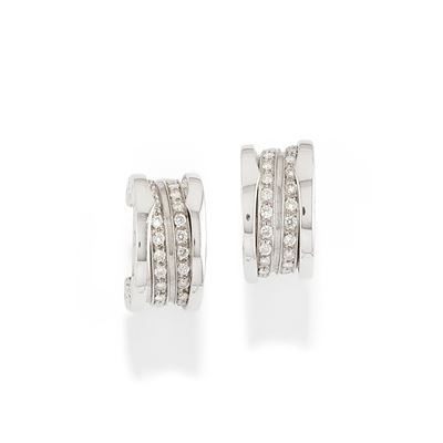 Orecchini B.Zero1, in oro bianco 18k, diamanti taglio brillante