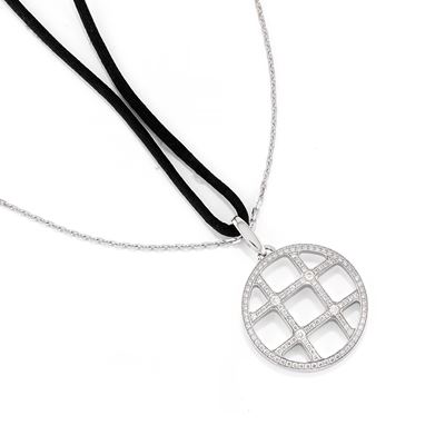 Collana “Pasha”, in oro bianco 18k con diamanti taglio brillante