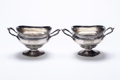 Coppia di salsiere in argento, Londra, 1768-69