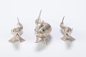 Tre pesci decorativi