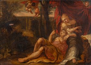 Venus and Adonis in a landscape