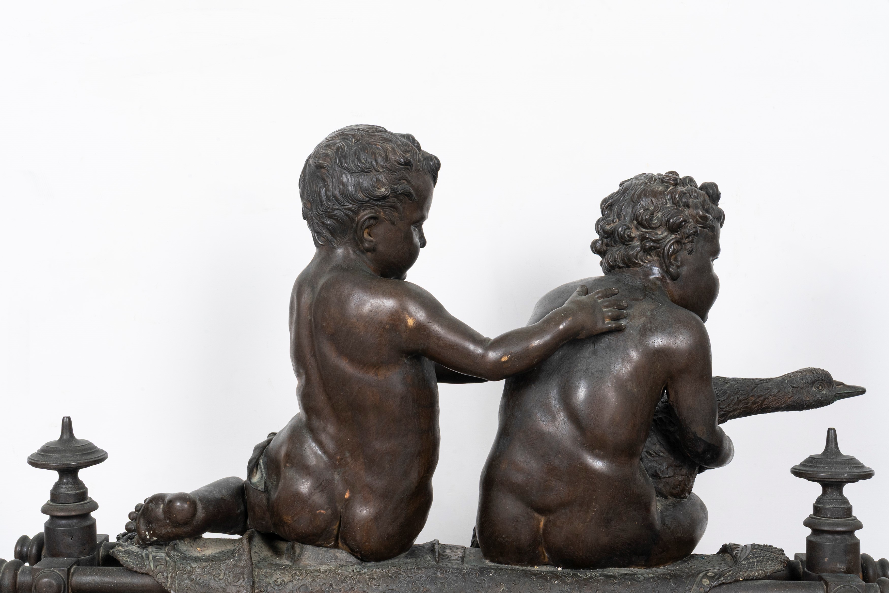 Fonderia Chiurazzi - Letto in Bronzo con Due Puttini che Reggono un'oca, Inizi Secolo XX