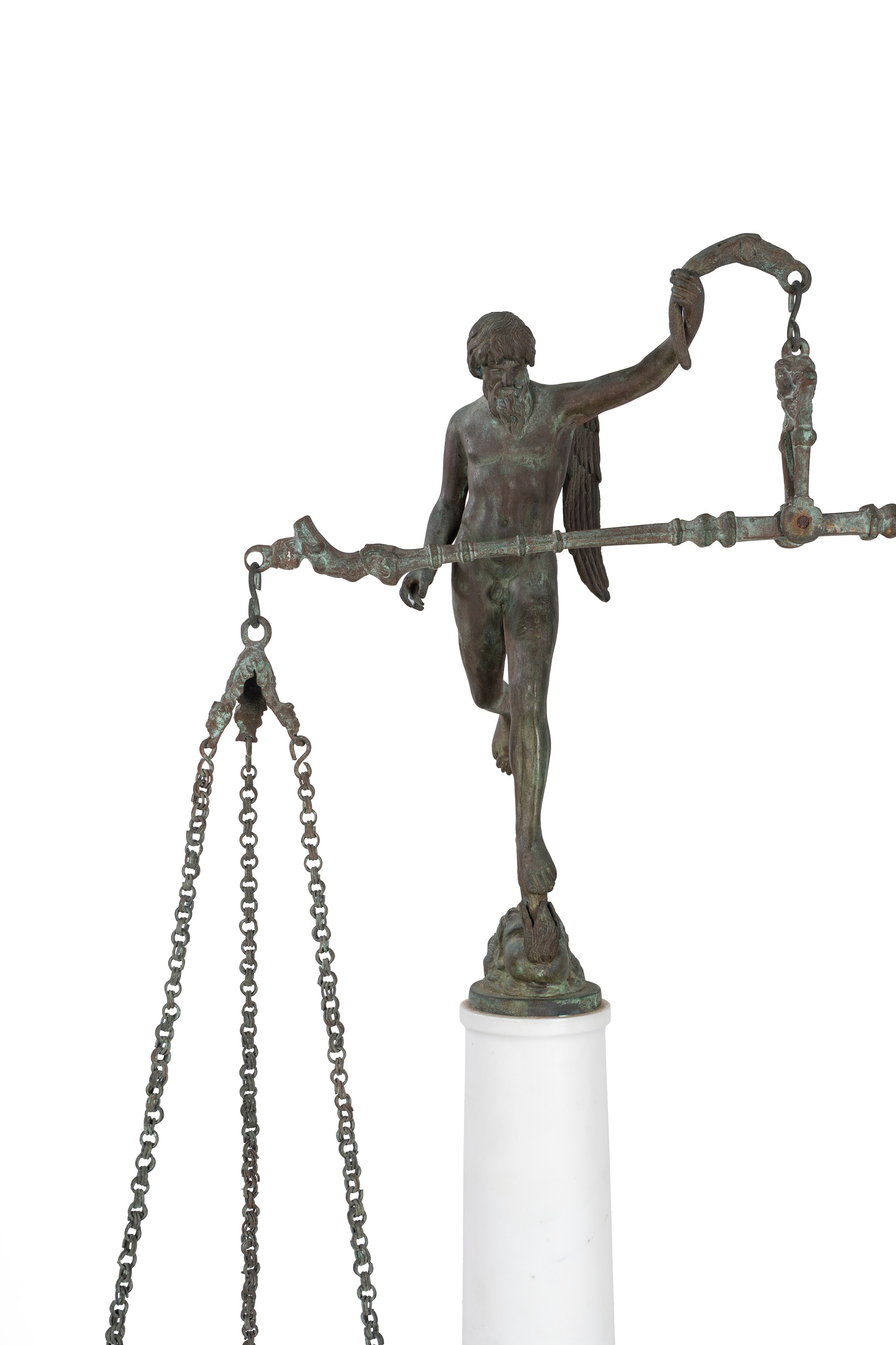 Fonderia Chiurazzi - Scultura in Bronzo Raffigurante la Bilancia della Giustizia, su Doppia Colon...