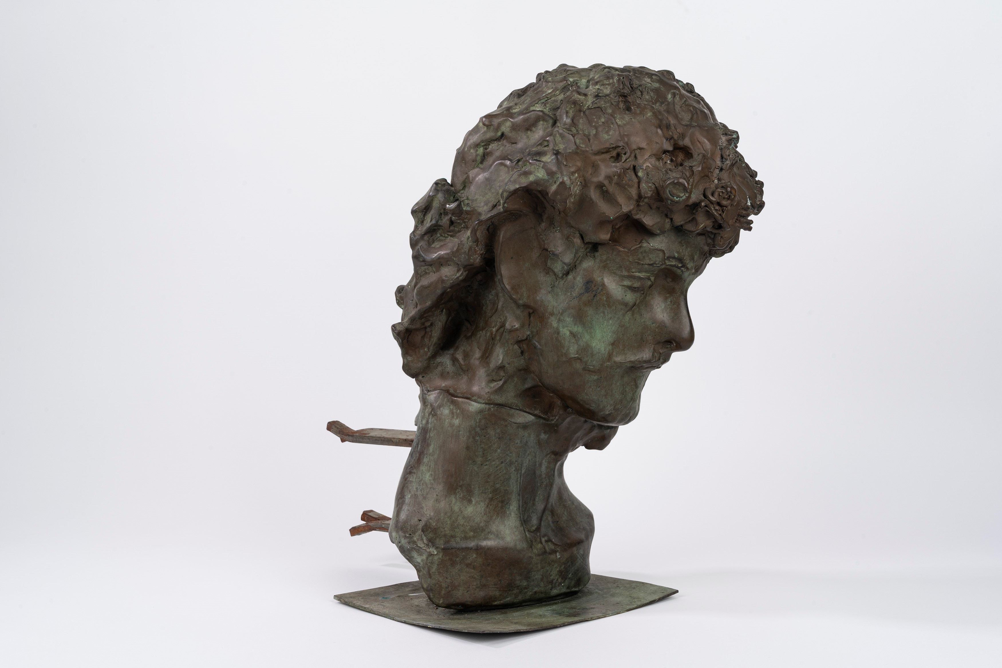 Fonderia Chiurazzi - Testa virile, bronzo patina bruna