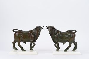 Due tori in bronzo, da Pompei