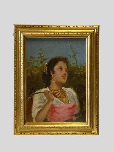 Ritratto di giovane napoletana, olio su tela