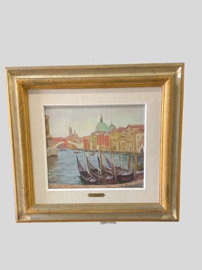Ponte degli Scalzi a Venezia, olio su cartone telato