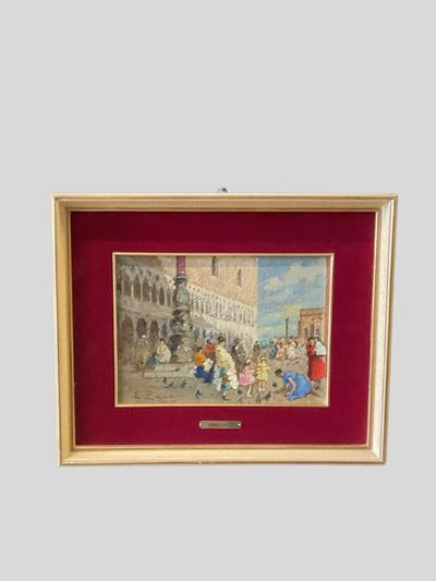 Venezia in Piazza San Marco, olio su compensato