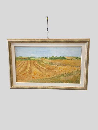 Campo di grano falciato, olio su tela