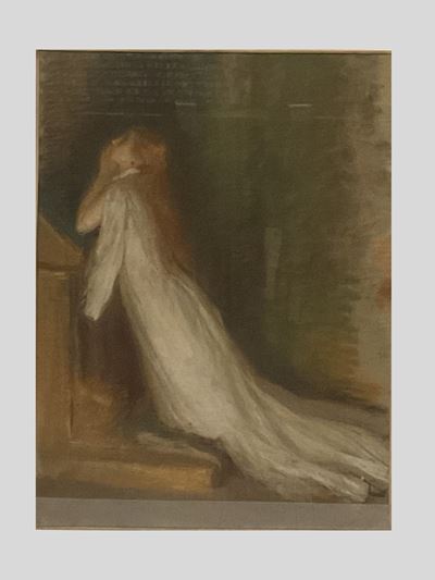 In preghiera, pastello su carta, XIX secolo