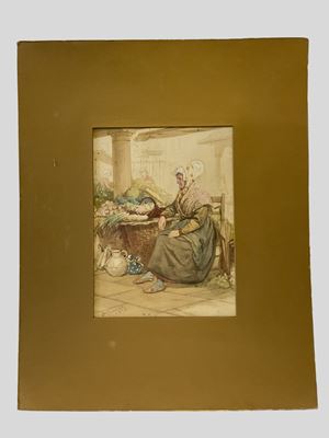 La veditrice al mercato