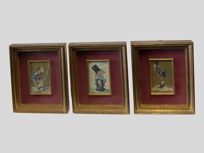 Scuola italiana (seconda metà del XIX secolo), Scherzi di bimbi, miniatura su carta