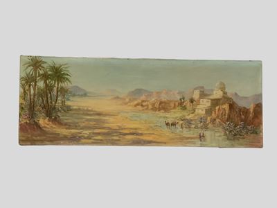 Paesaggio orietalista, olio su tela