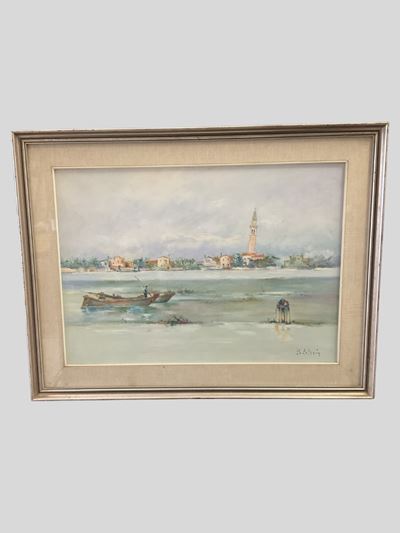 Scuola italiana, Burano, olio su tela