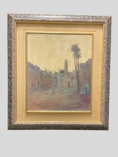 Paesaggio orietalista, olio su tela
