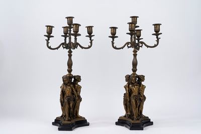 Coppia di Candelieri in Bronzo, Secolo XX