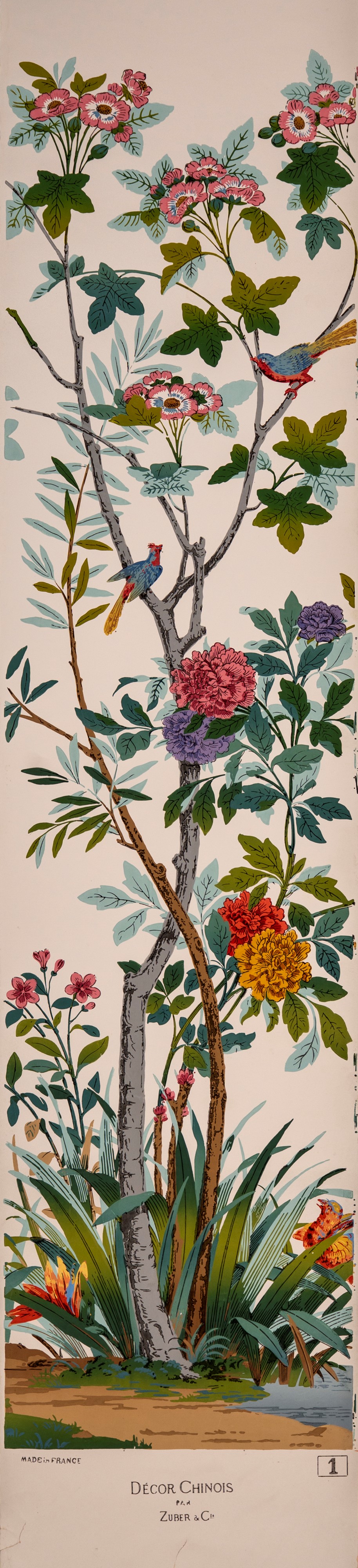 Zuber & Cie. 'Décor Chinois' Wallpaper, Serie Completa di 10 Pannelli, da un Modello del 1832