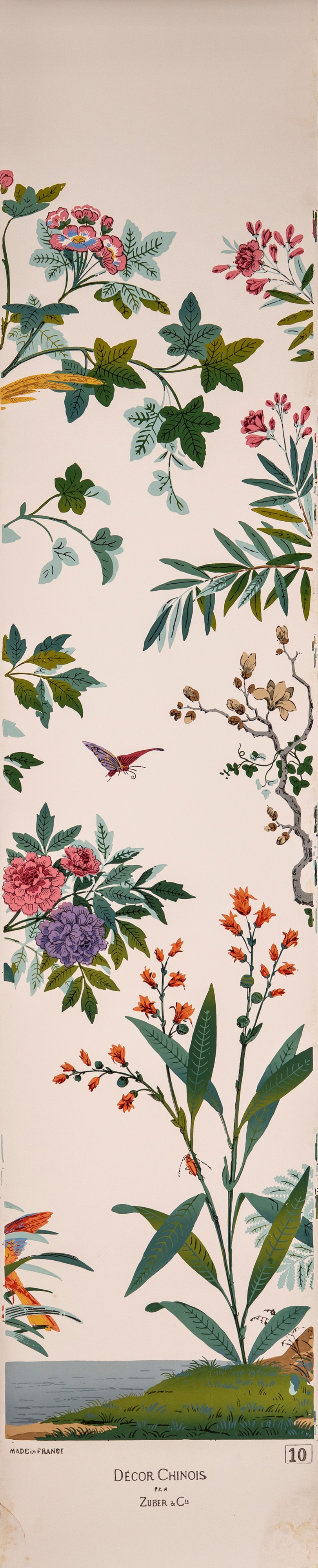 Zuber & Cie. 'Décor Chinois' Wallpaper, Serie Completa di 10 Pannelli, da un Modello del 1832