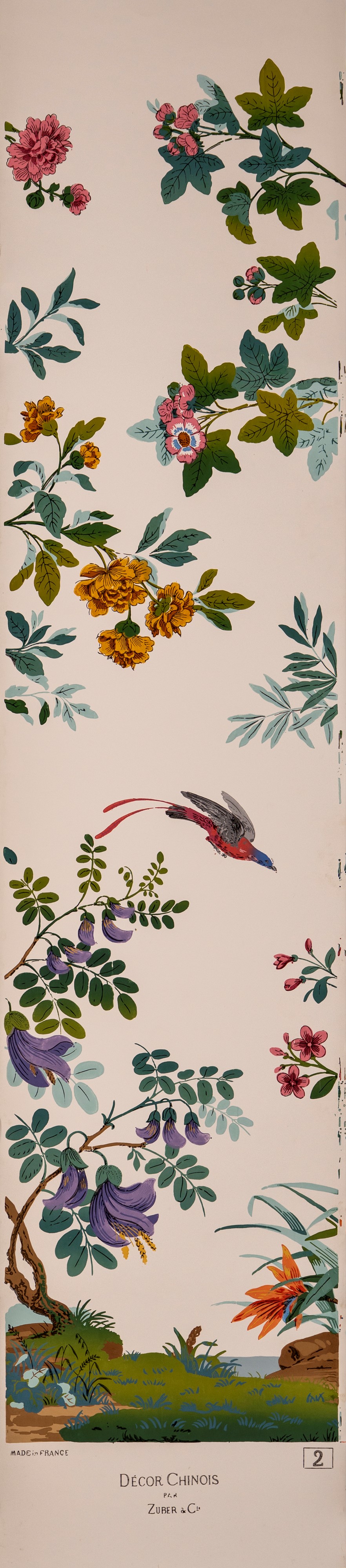 Zuber & Cie. 'Décor Chinois' Wallpaper, Serie Completa di 10 Pannelli, da un Modello del 1832