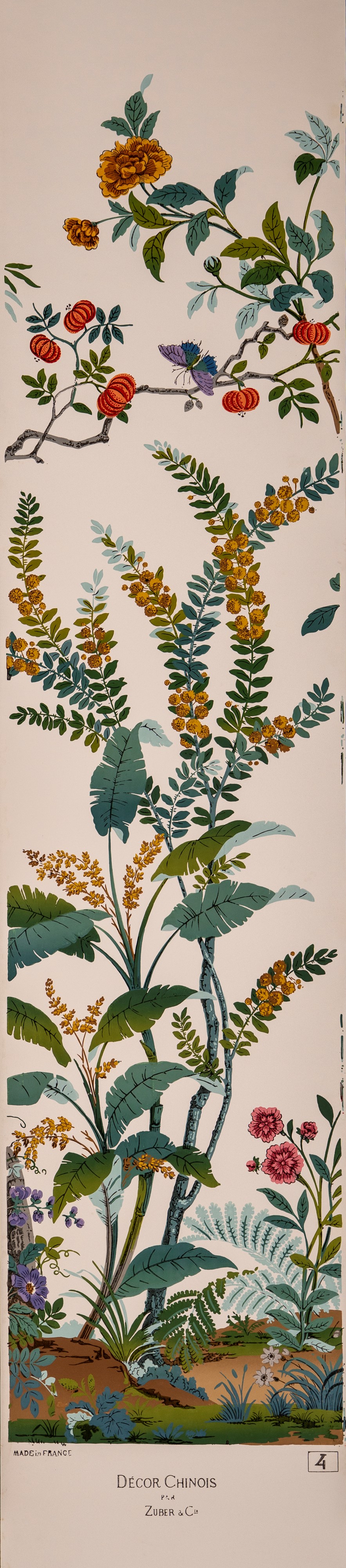 Zuber & Cie. 'Décor Chinois' Wallpaper, Serie Completa di 10 Pannelli, da un Modello del 1832