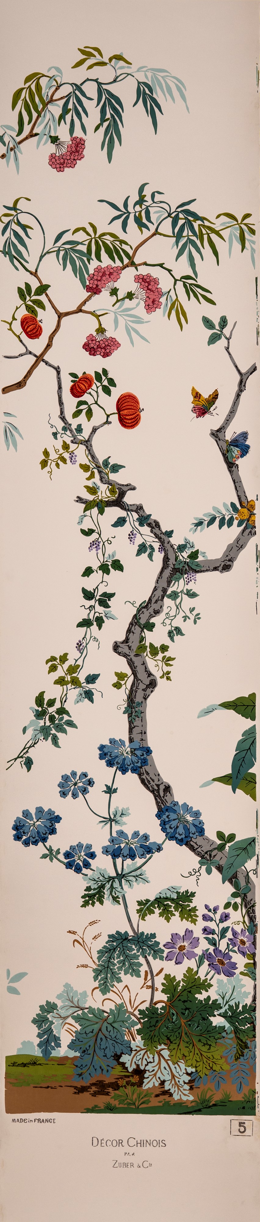 Zuber & Cie. 'Décor Chinois' Wallpaper, Serie Completa di 10 Pannelli, da un Modello del 1832