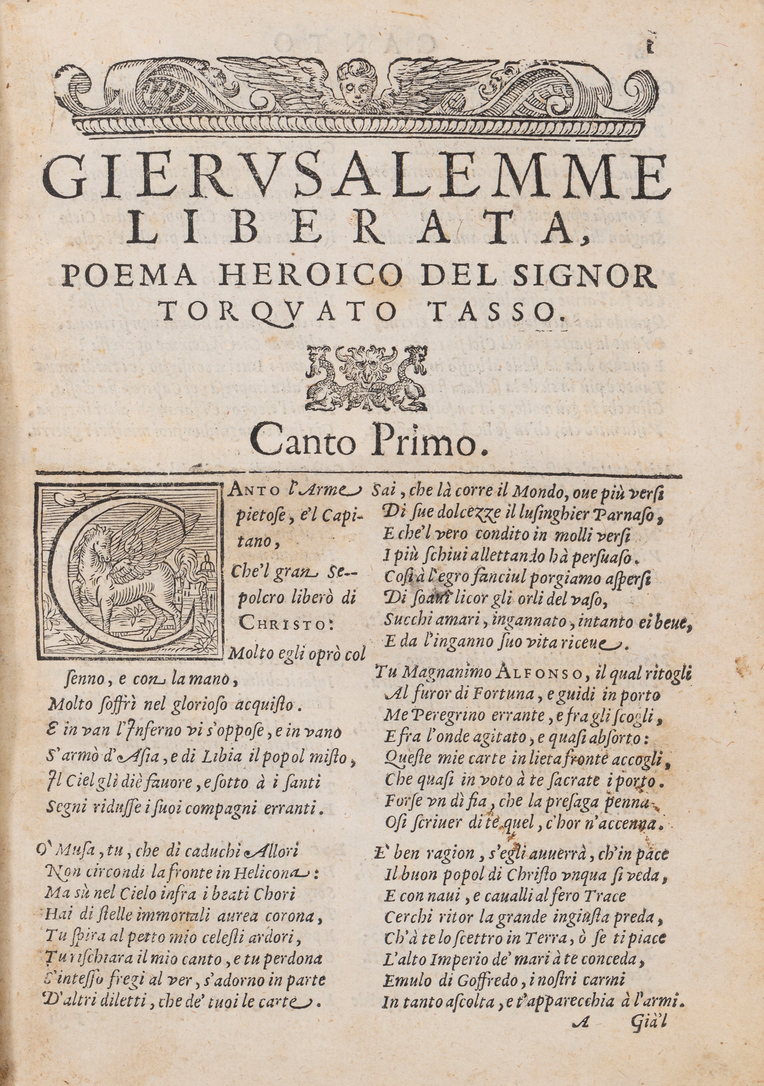 Gierusalemme liberata, del signor Torquato Tasso; tratta dal vero originale, con agiunta di quant...