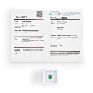 Smeraldo Colombia in cartina ct 1,15