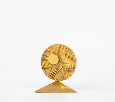 Disco per Tecno, bronzo dorato, 1983/'84