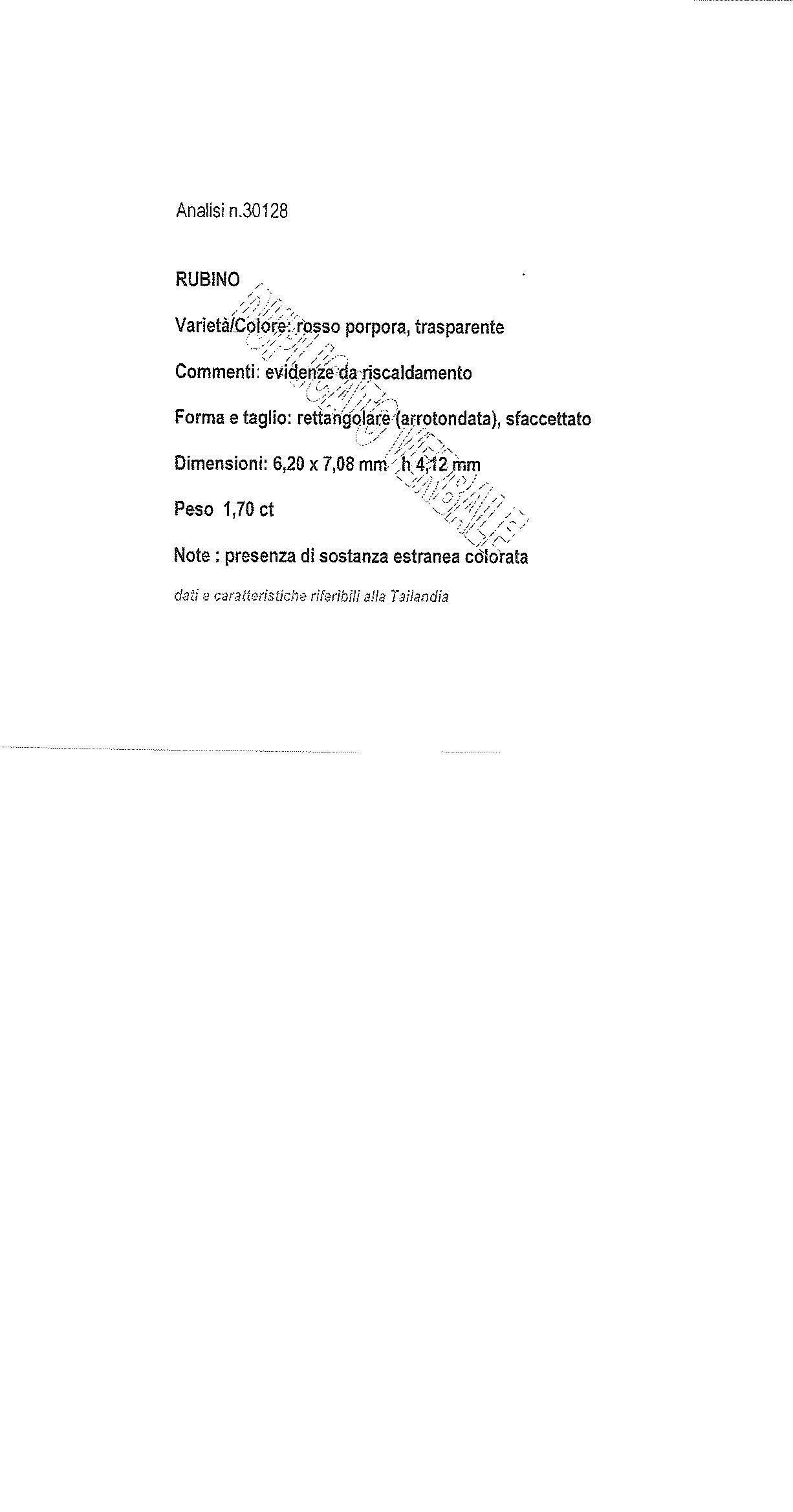 Rubino Tailandia in Cartina Ct 1,70
