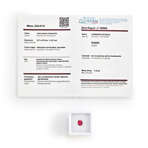 Rubino Burma in cartina ct 1,13