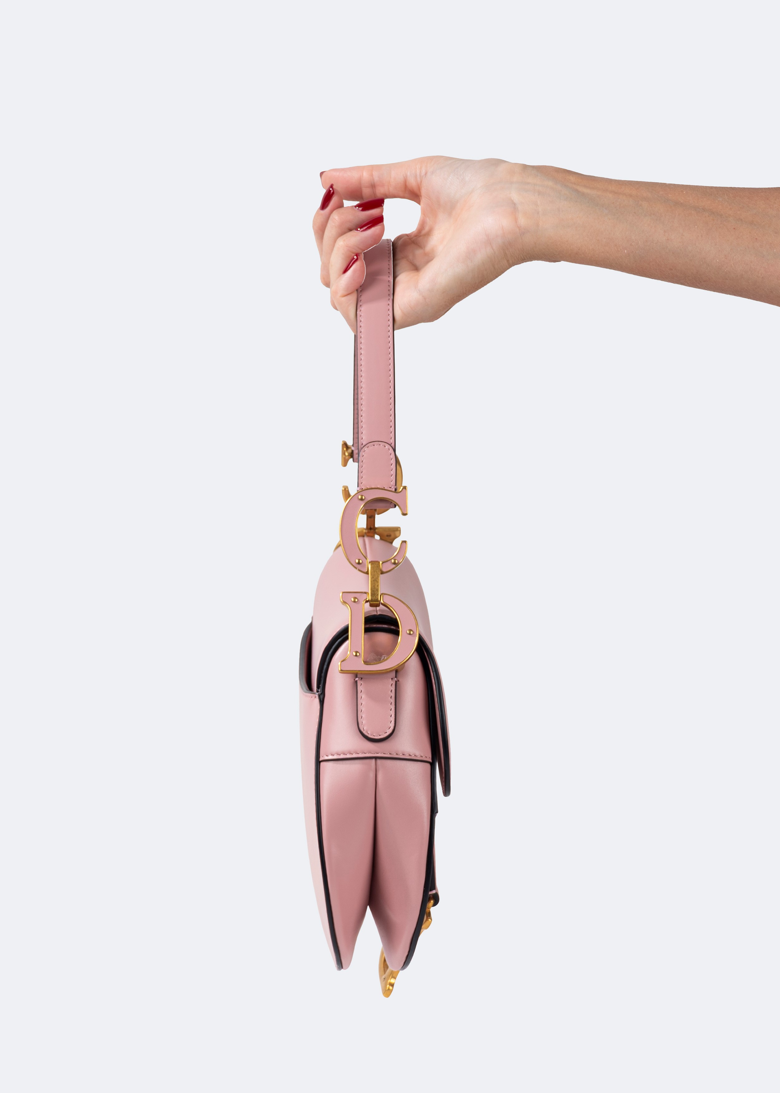 Christian Dior - Borsa Saddle in pelle rosa cipria