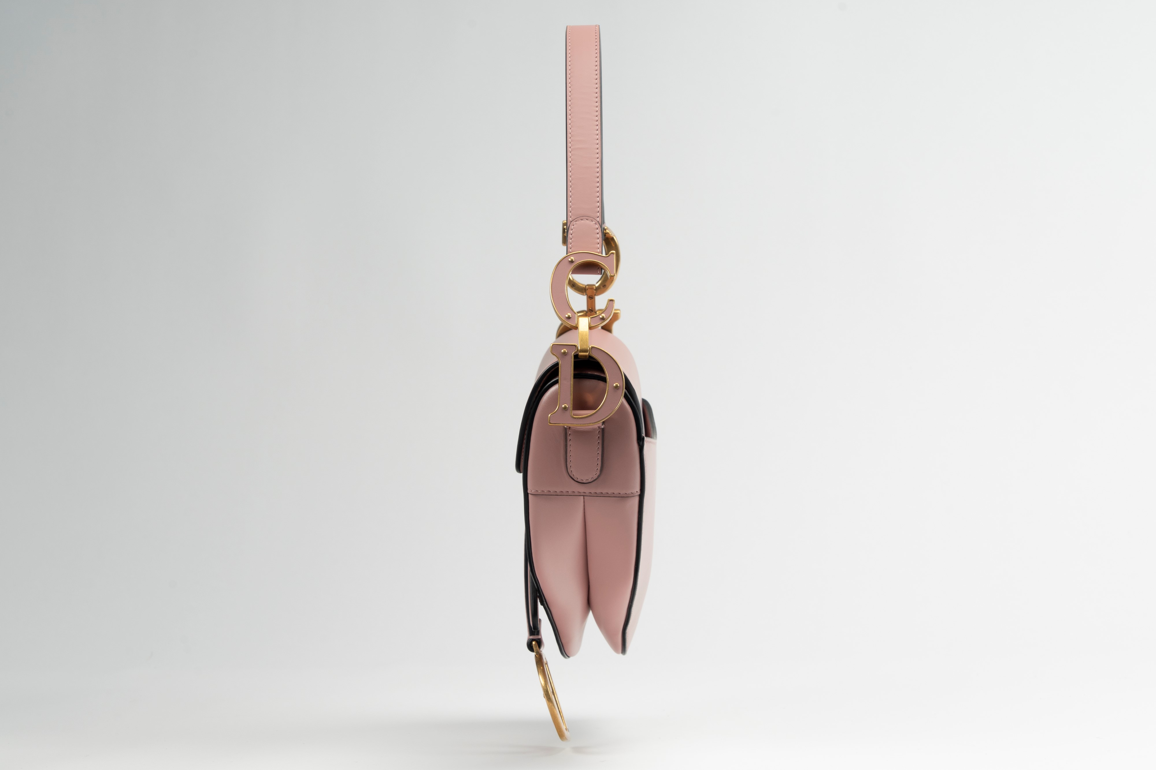 Christian Dior - Borsa Saddle in pelle rosa cipria