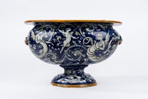 Polychrome majolica vase, Molaroni, Pesaro