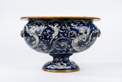 Vaso in Maiolica Policroma, Molaroni Pesaro