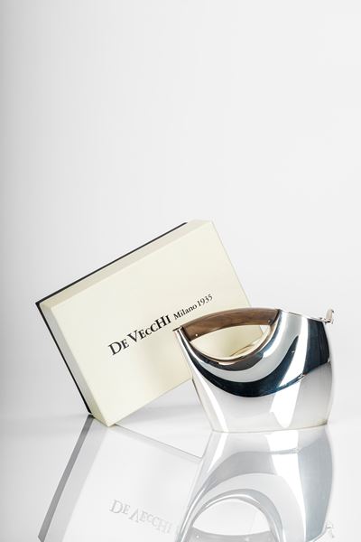 Gabriele De Vecchi, Teiera in argento 925 con manico in legno, Milano, 1992