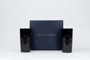 Coppia di bicchieri in vetro nero