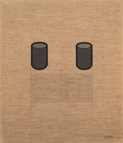 I cilindri grigi, olio su tela (1975)