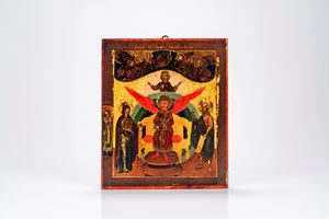 Icona su tavola raffigurante santa Sofia Sapienza Divina. Russia, XIX secolo