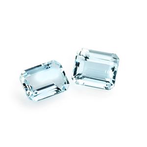 Lot of two aquamarines in paper for a total of 13.53 ct