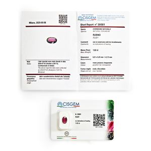 Thailand ruby in blister pack 1.62 ct