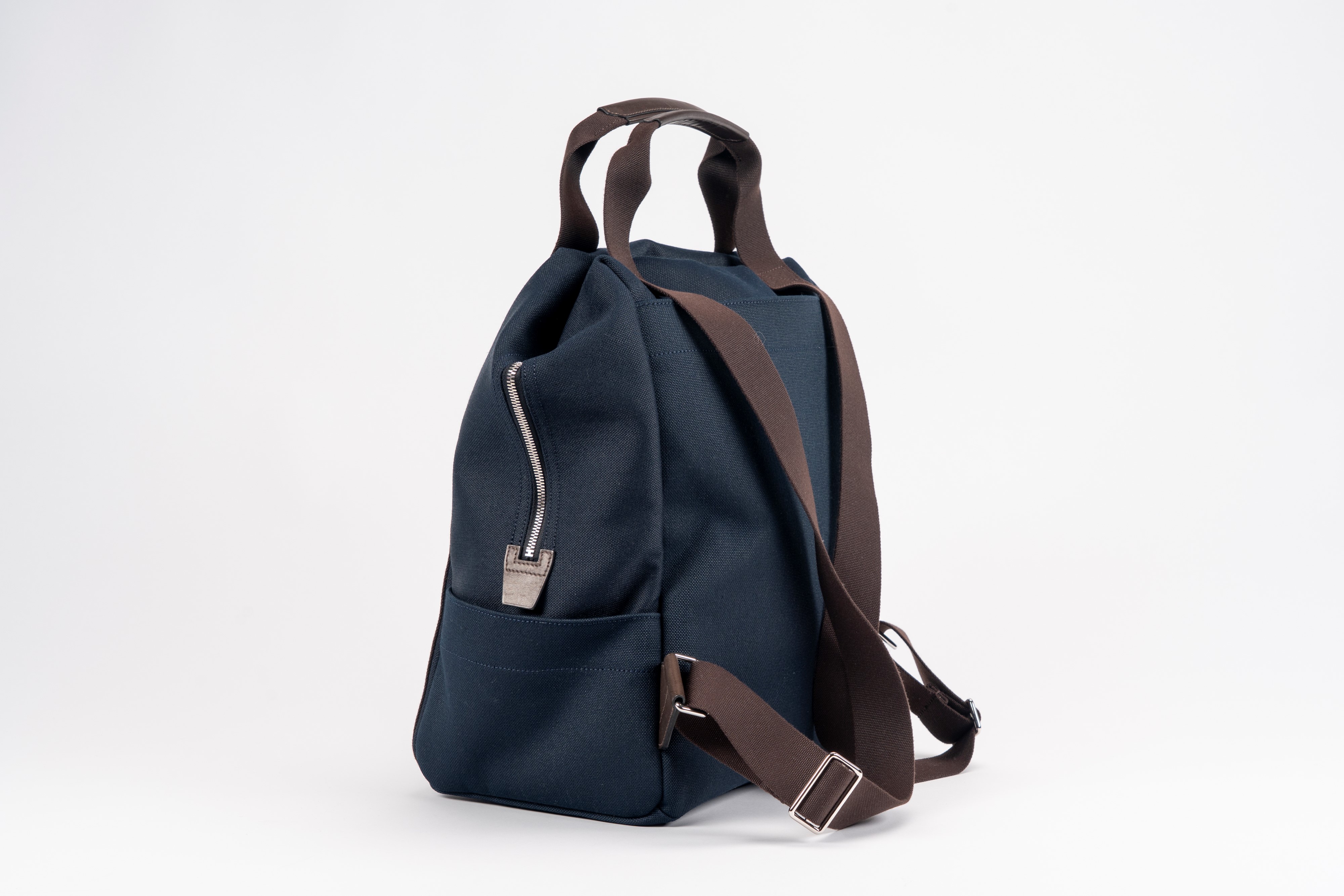 Hermès - Zaino Groom, misto cotone e pelle con chiusura a bottoni a pressione