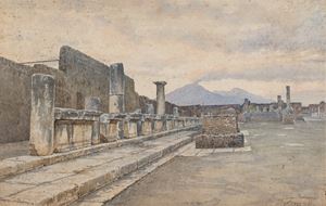 Il Foro di Pompei con il Vesuvio sullo sfondo