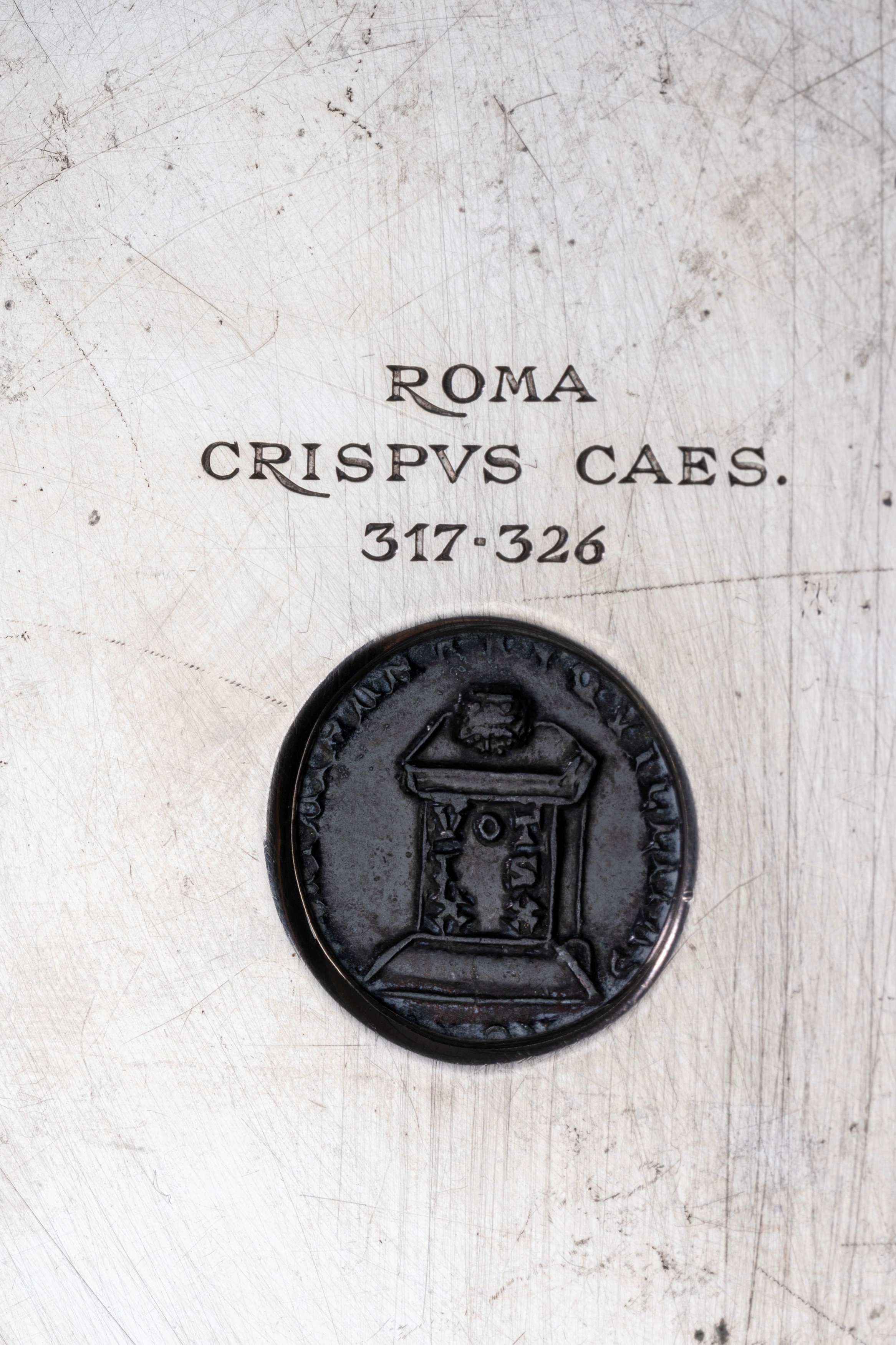 Bulgari - Svuotatasche in argento 925 con moneta romana di Crispus Caesar