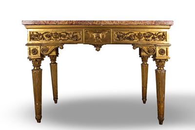 Console in Legno Intagliato e Dorato, Italia Settentrionale Secolo XIX