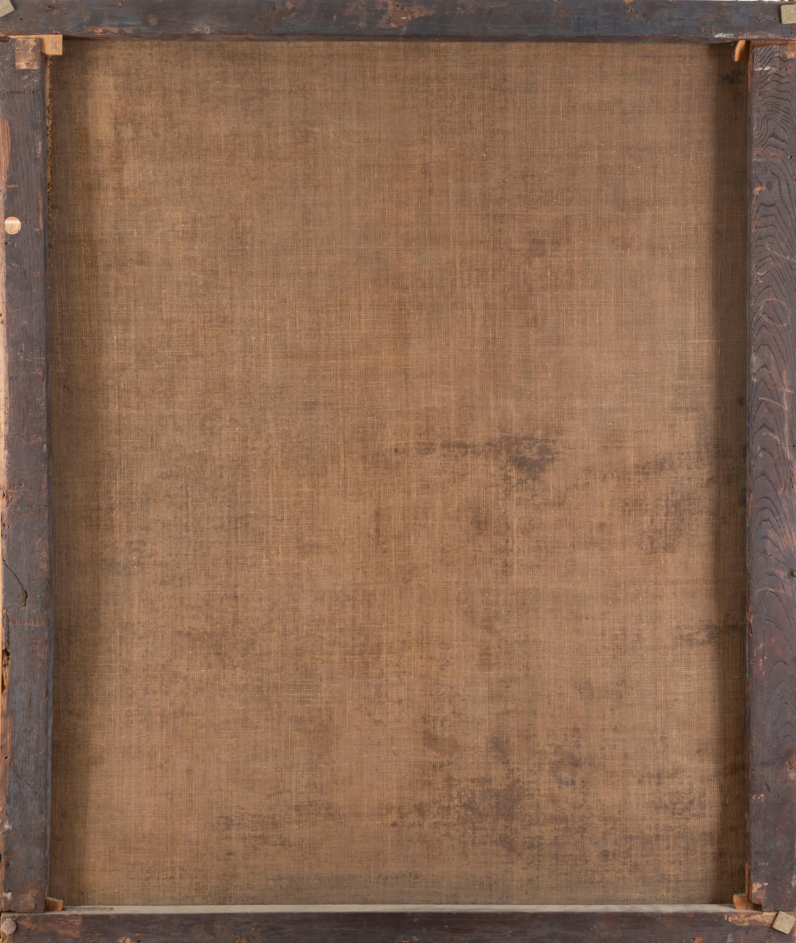 Paesaggio boschivo con il Tempio di Vesta in lontananza