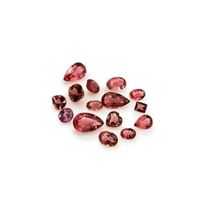 Lotto di tormaline rosa in cartina per totale ct 22,34