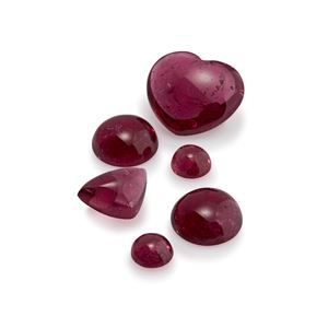 Lotto di sei tormaline rosa in cartina per totale ct 97,15