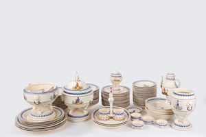 Important polychrome earthenware service, Migliuolo Giustiniani, Naples, second decade of the 19th century